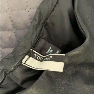 Top Shop genuine leather pants with suede details